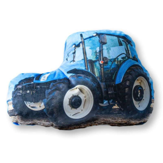 Tvarovaný Plyšový vankúšik Traktor modrý