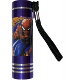 Detská hliníková LED baterka Spiderman lila