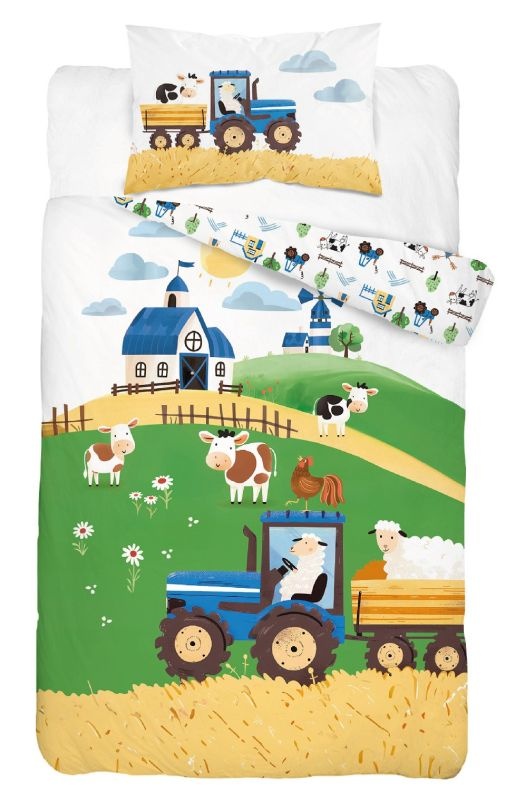 Obliečky do postieľky Farma na kopci modrá 100/135, 40/60