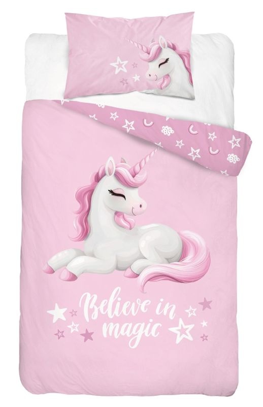 Obliečky do postieľky Jednorožec ružová 100/135, 40/60