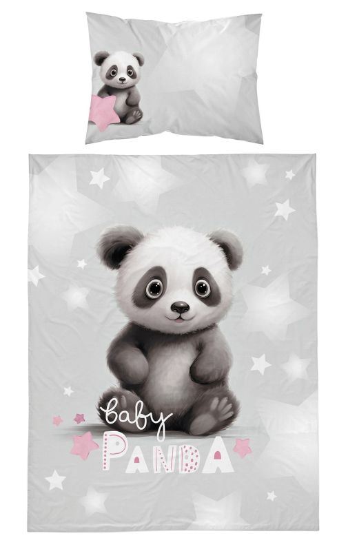 Obliečky do postieľky Baby Panda sivá 100/135, 40/60