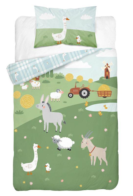 Bambusové obliečky do postieľky Zvieratká z farmy A 100/135, 40/60