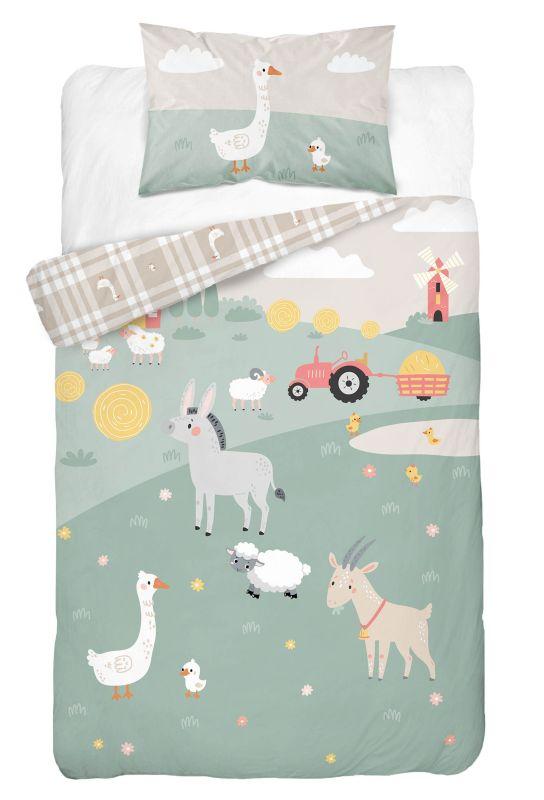 Bambusové obliečky do postieľky Zvieratká z farmy B 100/135, 40/60