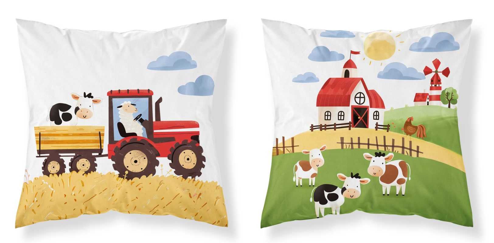 Obliečka na vankúšik Farma na kopci červená 40/40