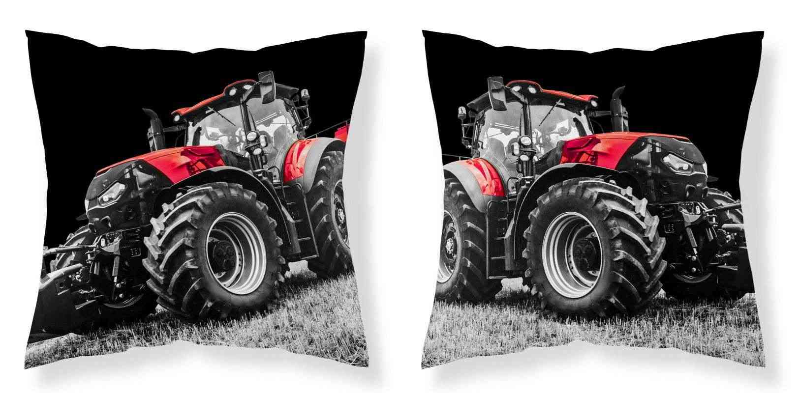 Obliečka na vankúšik Traktor red 