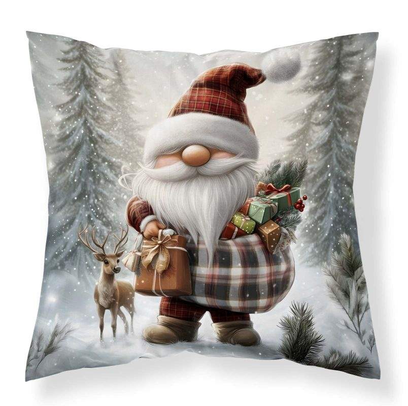 Vianočná obliečka na vankúšik Trpaslík cesta micro 40/40