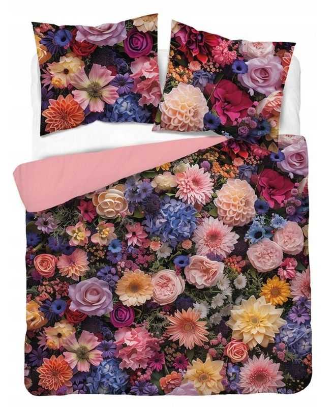Francúzske obliečky 3D Letné kvety ružová micro 220/200, 2x70/80