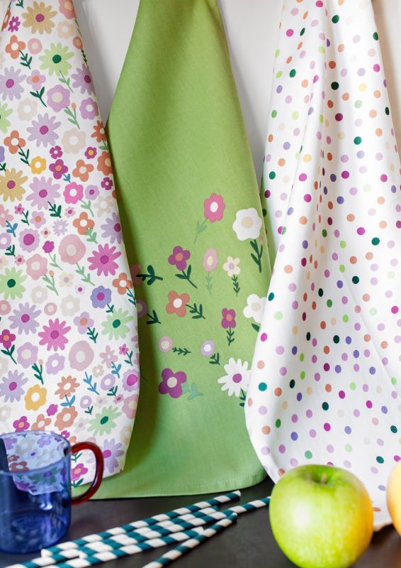 Kuchynské utierky Kuke s potlačou sada 3 ks Kvety 40/60