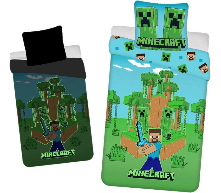 Obliečky Minecraft Jungle Fight svietiace 140x200 cm