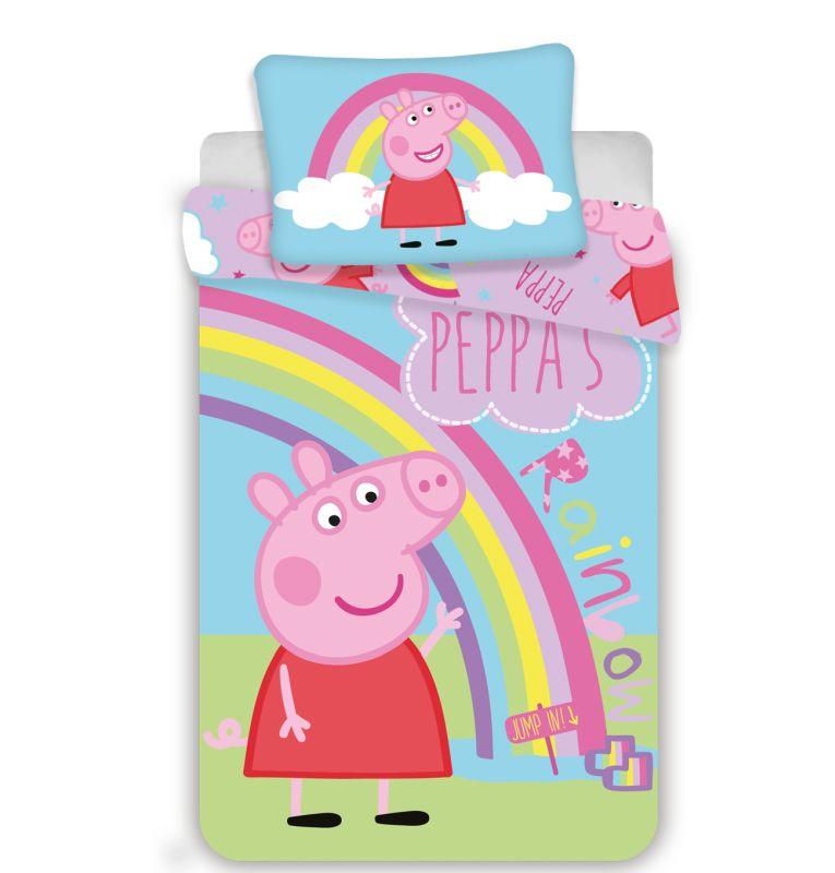 Obliečky do postieľky Peppa Pig duha