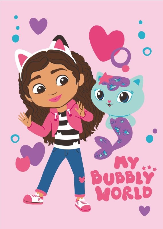 Fleece deka Gábinin kúzelný domček Bubbly World 100/150