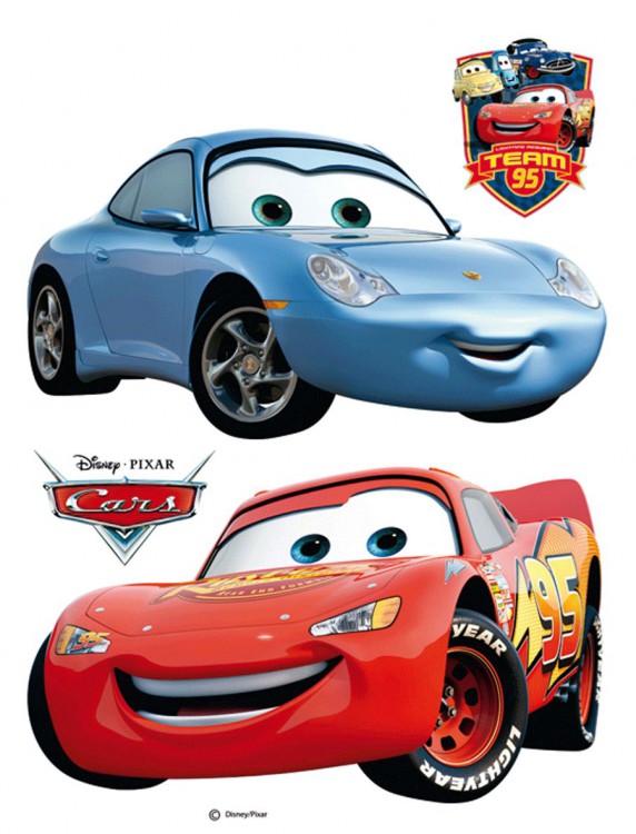 Maxi nálepka na stenu Cars a Sally