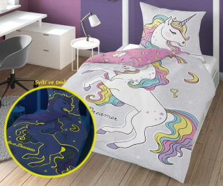 Svietiace obliečky Jednorožec Dreamer