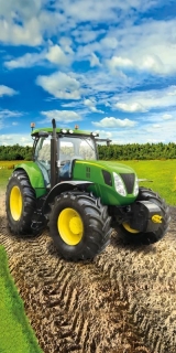 Osuška Traktor zelený