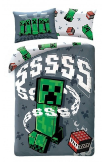 Obliečky Minecraft Creeper Grey