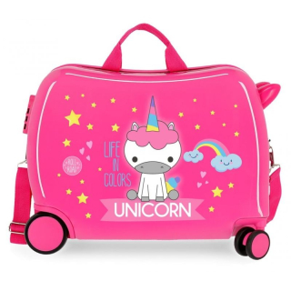 Detský kufrík Roll Road Little Me Unicorn Pink MAXI