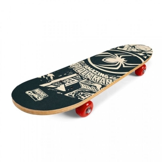 Skateboard drevený Spiderman