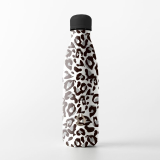 Nerezová termo fľaša na pitie Fashion Leopard biela 500 ml