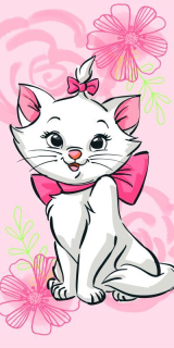 Osuška Mačička Marie pink flower