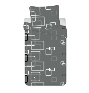 MICRO 3D Obliečky Kocky sivé