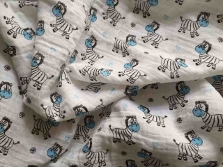 Látková plienka Zebra modrá