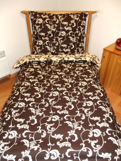 Obliečky Elegancia hnedo krémová 